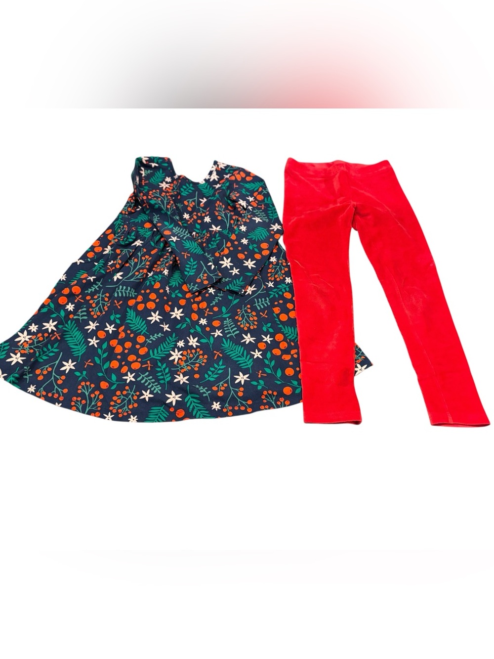 Hannah Andersson size 6/7 Holiday dress with red velour pants